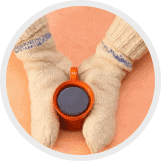 Icon illustrating persistently cold feet that will not warm up, a symptom of peripheral neuropathy